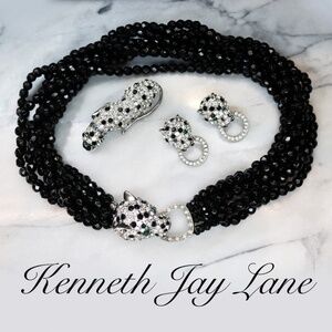 ⚜️ Vintage Kenneth Lane Bookpiece Leopard Necklace